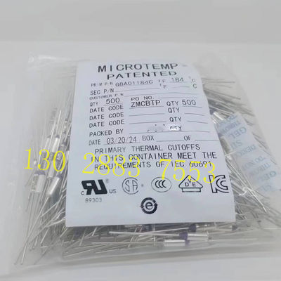 MICROTEMP G8A00072C Thermische lont Stroomonderbrekingscapaciteit tot 25 ampère bij 250 VAC G8A01Tf072C