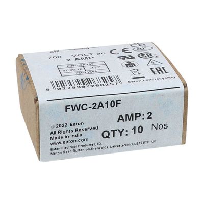 Uitstekend fietsvermogen en prestaties Cramic Fuse Eaton Bussmann 10 X 38 mm Ferrule Fuse FWC-2A10F