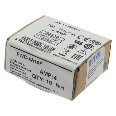 Uitstekend fietsvermogen en prestaties Cramic Fuse Eaton Bussmann 10 X 38 mm Ferrule Fuse FWC-4A10F