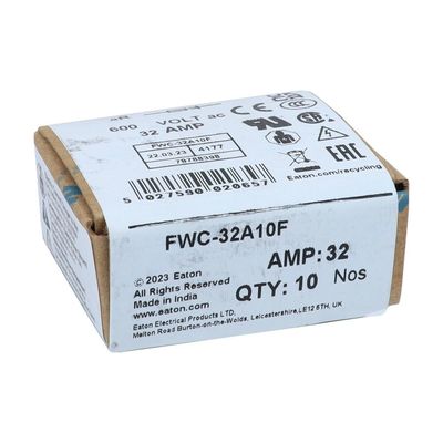 Uitstekend fietsvermogen en prestaties Cramic Fuse Eaton Bussmann 10 X 38 mm Ferrule Fuse FWC-32A10F